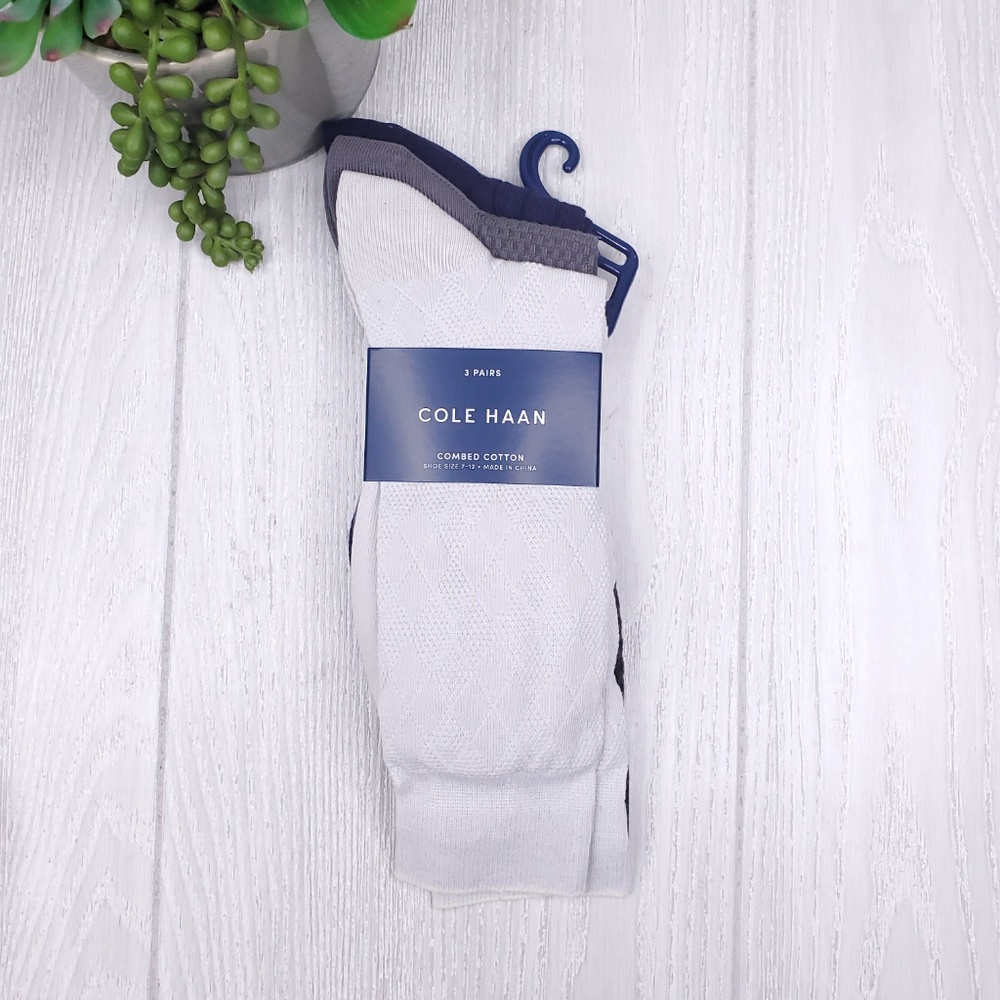 Cole Haan Argyle Men’s Crew Socks 3PK - Picture 3 of 6